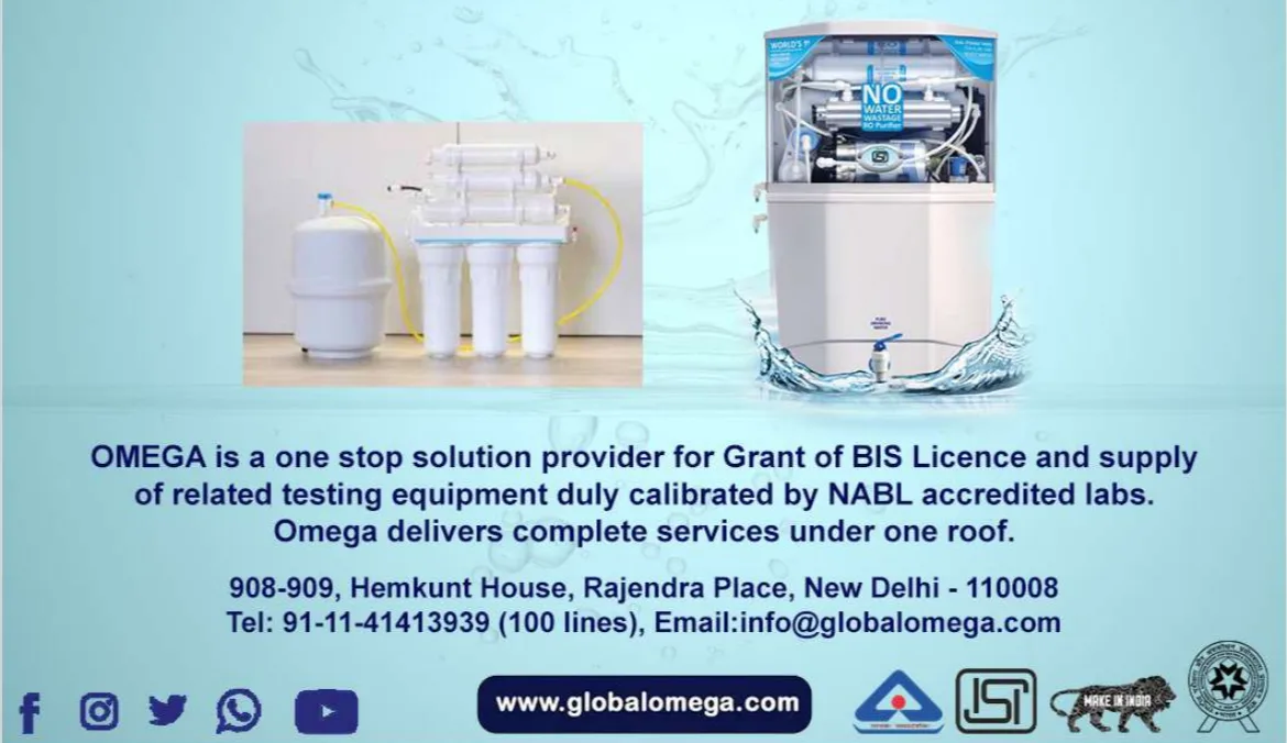 BIS Certification for RO BASED WATER TREATMENT SYSTEM